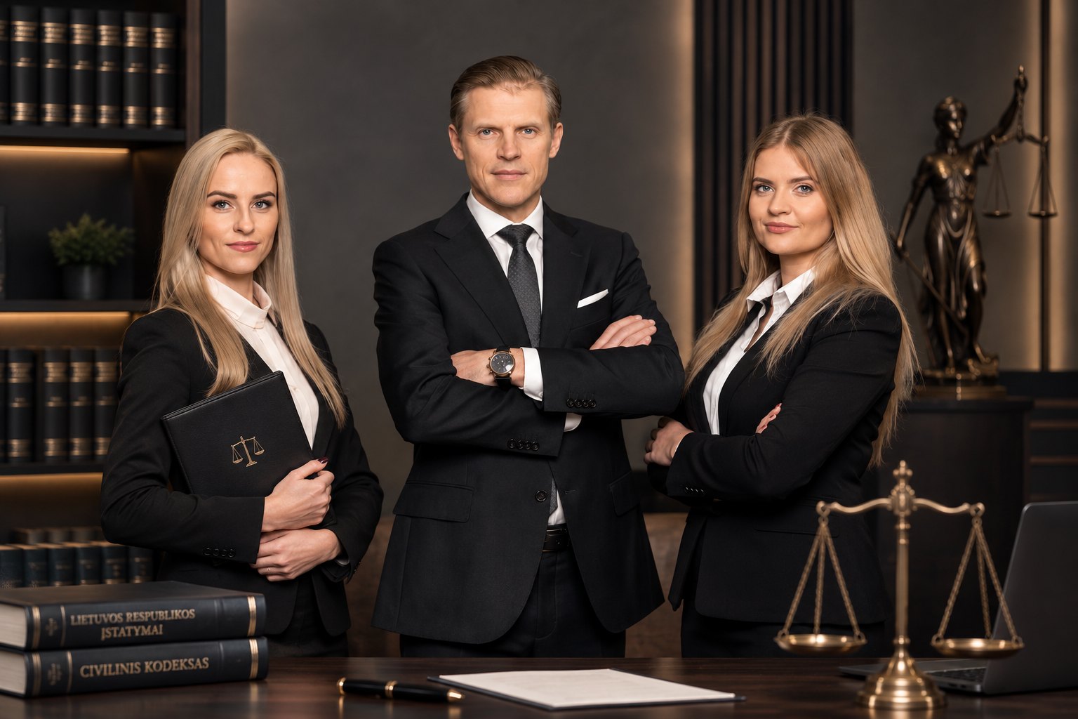 Advokatai Edita Kairiūkštė, Mindaugas Vasiliauskas ir Simona Pukienė